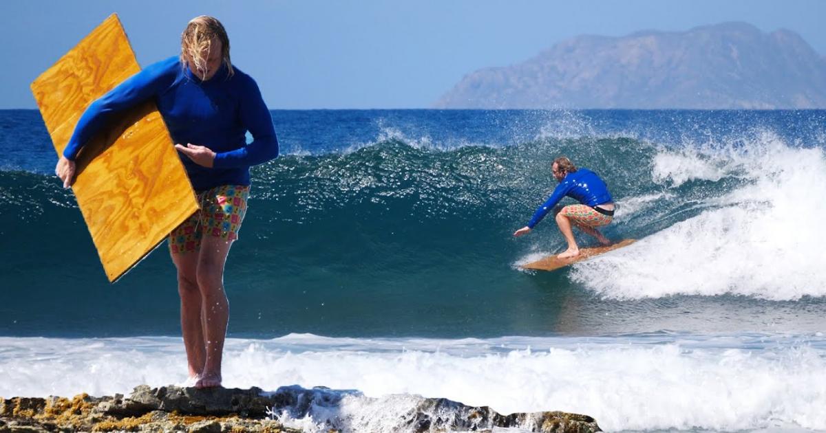 Creating & SURFING a DIY Plywood Surfboard Around the Waves